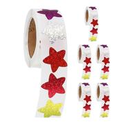 TOGEVAL 3000 Pegatinas Autoadhesivas de Estrellas Pequeñas Purpurina 6 Rollos para Recompensas Infantiles Etiquetas Brillantes para Tablas de Motivación en Aula y Manualidades