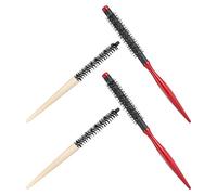 TOGEVAL 4 Cepillos Redondos para Rizar Cabello Grueso y Rizado Cepillo Rizador Mango de Madera y Tubo de Aluminio Set de Peines de Madera para Flequillo Adecuado para Salón y Viajes