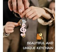 TOGEVAL 4 Llaveros Metálicos Colgantes de Lunares Rayas y Notas Musicales Diseño Estrella para Fiestas Karaoke y Cumpleaños Accesorios Escolares para Mujeres y Estudiantes