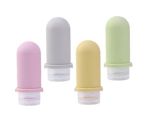 TOGEVAL 4 piezas Botellas de Silicona Anti-fugas de Viaje Recargables y Portátiles para Champú Loción Gel de Ducha con Colores para Fácil Clasificación