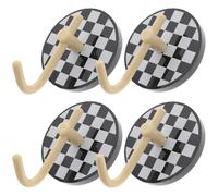 TOGEVAL 4 piezas Ganchos Adhesivos de Pared Perchas Resistentes para Colgar Ropa Toallas y Llaves Soporte Fuerte para Cocina Baño y Dormitorio sin Taladro Negro Diseño Tablero