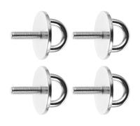 TOGEVAL 4 Piezas Ganchos Techo Acero Inoxidable con Anillo Redondo y Tornillos Gancho para Colgar Ventiladores de Techo y Hamacas Accesorios Marinos para Barcos y Patios