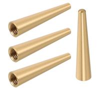 TOGEVAL 4 Piezas Patas de Latón Cónicas de 60 MM para Muebles, Juego de 4 Elevadores Decorativos para Bandejas y Bases de Madera, Soporte Estable para Mesas, Escritorios y Estantes,