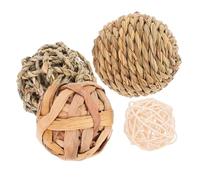 TOGEVAL 4piezas De Masticar para Juguetes De Conejo De y Rattan Limpiador De Dientes Natural Accesorios para Entrenamiento De Masticación