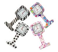 TOGEVAL 4piezas Reloj De Bolsillo para Enfermera De Silicona Clip para Colgar Reloj Profesional De Enfermería para Uso Diario