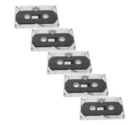 TOGEVAL 5 Piezas Unidades Cintas de Cassette Grabación Portátiles para Mensajes Enseñanza con Caja Rígida Transparente