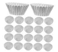 TOGEVAL 500 piezas Mini Moldes para Cupcakes de Aluminio Resistente al Calor Unidades Base de Papel para Muffins Acabado Plateado Elegante para Fiestas y Repostería