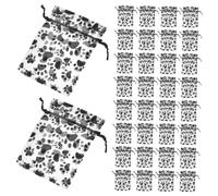 TOGEVAL 50piezas Unidades Bolsas De Organza Con Cordón y Estampado De Patas Bolsas Pequeñas Para Regalos De Boda Cumpleaños Joyería y Dulces Favor Para Fiestas y Almacenaje Versátil