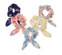 TOGEVAL 5piezas Banderas Cabello De Mujer Gomas Elásticas Pelo Orejas De Conejo De Gasa Lazo Floral Accesorios Cabello Para Niñas y Adolescentes