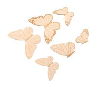 TOGEVAL 6 Mariposas de Madera Natural para Pintar Decoración de Pared Infantil para Habitaciones y Guarderías Set de 6 Piezas Adhesivas de Mariposas Colgantes para Interiores Arte