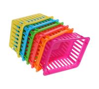 TOGEVAL 6 Piezas Cestas Organizadoras para Lápices y Crayones Bandejas de Plástico Coloridas para Escritorio Escolar Alta Capacidad Resistentes y Apilables para Aula y Oficina