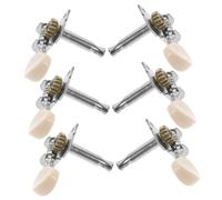 TOGEVAL 6 piezas Clavijas de Afinación para Guitarra Folk de Repuesto Duraderas con Cabeza Plateada Izquierdas y Derechas Accesorios Prácticos para Músicos y Principiantes