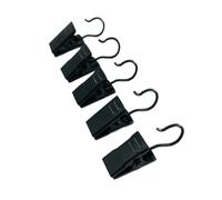 TOGEVAL 60 Piezas Clips para Cortinas Metálicos Antideslizantes con Ganchos Anillos de Cortina para Soporte Negras para Anillo con Clip Gancho