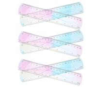 TOGEVAL 6piezas Regla Flexible de Plástico Suave y Recta Colores Graduados para Dibujar Manualidades y Uso el Hogar Escuela o Oficina para Estudiantes y Adultos