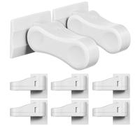 TOGEVAL 8 Cerraduras de Palanca para Puertas Diseño Compacto y Adhesivo para Seguridad Infantil en Manijas y Palancas de Puerta