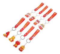 TOGEVAL 8 Piezas colgante de equipaje zodíaco colgante de llave llavero dragón llavero de año nuevo Decoración de la cadena de claves