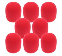 TOGEVAL 8 piezas Fundas de Espuma para Micrófono Rojo de Reutilizables y Lavables para Micrófonos de Mano Protección contra Ruido de Viento para Karaoke y Escenario