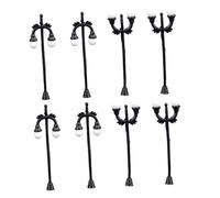 TOGEVAL 8 Piezas Mini Farolas Modelo Plástico Decoración Micro Paisaje para Jardín y Maquetas Estilos Variados para Ambientación de Escritorio y Patios