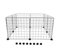 TOGEVAL 8piezas Parque para Mascotas Pequeñas Corralito De Paneles De Metal para Conejos y Cobayas Fácil Montaje y Diseño Duradero para Cachorros y Gatitos Color Negro