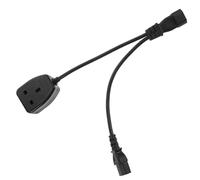 TOGEVAL Adaptador Cable de Alimentación con Enchufe UK Negro Cordón Divisor de Extensión para Ups y Sistemas Compatibles