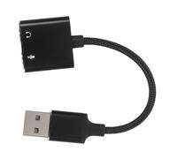 TOGEVAL Adaptador de Audio Externo USB con Tarjeta de Sonido y Divisor para Auriculares y Micrófono Compatible con PC Portátil Tablet y Smartphone Fácil de Usar y Plug and Play