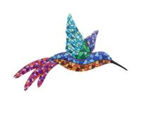 TOGEVAL Adorno De Pared Colibrí Hierro Forjado Colgante Colorido y Resistente Al Óxido Para Decoración Hogar y Jardín Arte De Pájaro Delicado Para Interiores y Exteriores