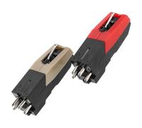 TOGEVAL Aguja de Repuesto para Tocadiscos Vinilo Cápsula Elíptica 2 Piezas Colores Rojo y Dorado Compatible Tocadiscos Vintage Protección contra Desgaste y Alta Fidelidad Sonora para
