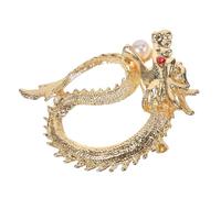 TOGEVAL Alfiler de Dragón Chino Dorado para Mujer, Accesorio de Aleación Elegante, Obsequio Adecuado para Fiesta y Estilo Vintage del Zodiaco