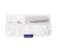 TOGEVAL Almohadillas Nasales Suaves de Silicona para Gafas 25 Pares Tornillos y Destornillador Antideslizantes Cómodas Kit Reparación Gafas Uso Diario