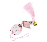 TOGEVAL Amuleto Suerte Gato Japonés Cerámico con Campana y Borla Colgante Feng Shui para Hogar y Coche Decoración Tradicional Japonesa para Prosperidad y Protección