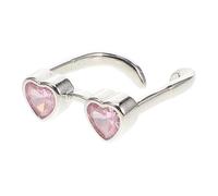 TOGEVAL Anillo Ajustable de Aleación Diseño Abierto y Corazón Rosa, Anillos de Dedo Creativos Apilables para Parejas, Joyería Romántica para Dedo Índice, Moda Femenina