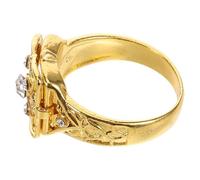 TOGEVAL Anillo para Mujer Tamaño 10 con Medallón Oculto Diseño Tallado Vintage Microdiamantes Engastados en Pavé Cierre Abatible Versátil para Uso Diario y Ocasiones Obsequios