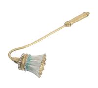 TOGEVAL Apagavelas de Metal Fundido Vintage en Forma de Campana, Herramienta de Mantenimiento para Velas, Acabado Esmaltado Detalles de Cristal, Diseño Ergonómico y Uso Manual para Hogar