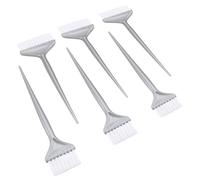 TOGEVAL Aplicador de Color para Teñir el Cabello de Plástico Plata 6 Peines Mango Largo Resistente Adecuado para Salón y Uso en Casa