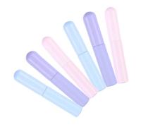 TOGEVAL Aplicadores de Labios Pincel de Silicona 6 Piezas Tamaño Mediano Tapa Portátil para Maquillaje Diario Set Multicolor Rosa, Púrpura y Azul para Mujeres y Niñas