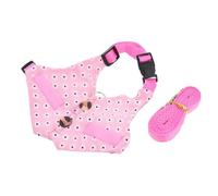 TOGEVAL Arnés Decorativo para Conejo con Correa Chaleco y Transpirable para Exterior Conjunto Práctico para Paseo y Actividades al Aire Talla Rosa