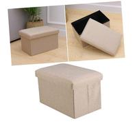 TOGEVAL Banco Otomano Plegable de Lino con Tapa para Almacenamiento y Reposapiés Asiento con Baúl para Dormitorio y Sala Caja Organizadora Beige Versátil y Resistente