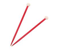 TOGEVAL Baquetas de Timbales de Madera de Arce Cabezas de Fieltro Doble para Instrumentos de Percusión, Protección y Versatilidad en Kits de Batería, Color Rojo