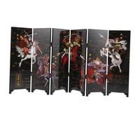 TOGEVAL Biombo Plegable Pequeño De Madera Tradicional, Pantalla De Escritorio Artesanal, Adorno Decorativo Chino para Oficina y Hogar, Arte Nacional Chino, Pantalla De Sala Mini para Divisores