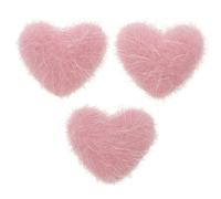 TOGEVAL Bolas de Pelo para Uñas Decorativas 3 Unidades Tamaño Pequeño Desmontables Decoración 3d en Forma de Corazón para Manicura DIY Chicas y Damas Uso en Salón y Casa