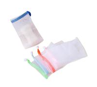 TOGEVAL Bolsa de Red Jabón 5 Unidades Nailon Tamaño Compacto Limpieza Corporal Baño Cordón Cierre Cómodo Uso Diario Color Aleatorio