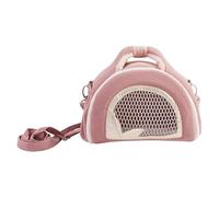 TOGEVAL Bolsa de Transporte Transpirable para Mascotas Pequeñas Transportín Antipérdida Correa Ajustable Funda Interior Cálida para Hámsteres Cobayas y Petauros Bolso Bandolera