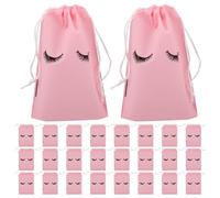 TOGEVAL Bolsas pequeñas de Muestra para cosméticos 50 Unidades 13x18 cm con cordón Rosa, Estuche portátil Mate para Viaje y Almacenamiento de pestañas postizas y Accesorios de Maquillaje