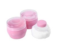 TOGEVAL Borla de Polvo para Bebés Operación Manual, Distribución Uniforme, Material de Pelusa y Plástico Pp, Forma Redonda, 2 Juegos para Cuidado Delicado en Baby Shower