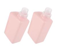 TOGEVAL Botellas Dispensadoras Cuadradas de 1000 Ml para Detergente Líquido y Suavizante Botellas Recargables de Plástico Rosa Dos Unidades para Cocina Baño y Viaje Dosificación
