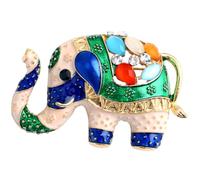 TOGEVAL Broche de Elefante para Mujer, Pin de Solapa de Aleación Ligera, Accesorio de Ropa Pequeño en Color Claro y Azul, Adecuado para Suéteres y Ocasiones Obsequios, Diseño Mini y Retro