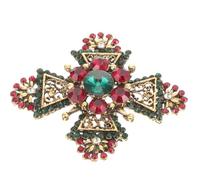 TOGEVAL Broche de Mujer Elegante de Aleación con Diseño Geométrico de Cruz y Cristales Pin Decorativo para Ropa Fiesta y Boda Accesorio Duradero para Trajes y Vestidos