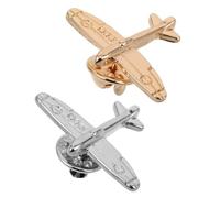 TOGEVAL Broche De Solapa Avión 2 Piezas Color Dorado y Plateado Elegante Pin De Solapa De Camisa Unisex Para Trajes Eventos Formales y Viajes Diseño Mini Avión