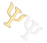 TOGEVAL Broches para Solapa de Aleación 2 Piezas Símbolo Psi de Psicología Color Dorado y Plateado Accesorio Vintage para Chaquetas Mochilas y Regalos para Psicólogos