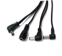 TOGEVAL Cable De Alimentación Ángulo Recto Salidas Para Pedales De Guitarra Eléctrica Cable Divisor Dc Anti-ruido Adaptador Paralelo Para Efectos Musicales Color Negro